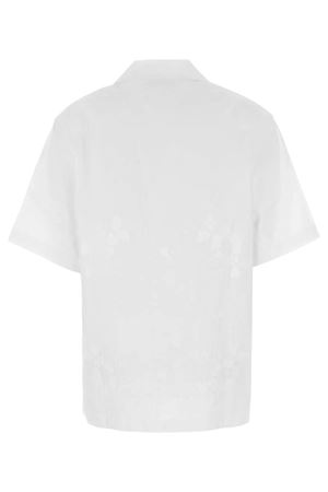 Camicia da bowling in lino bianco MARINE SERRE | USI016AUWOV0007WH10